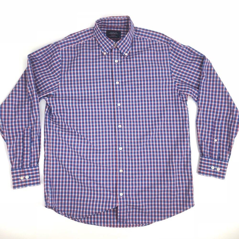 Charles Tyrwhitt Plaid Shirt Weekend Blue Red